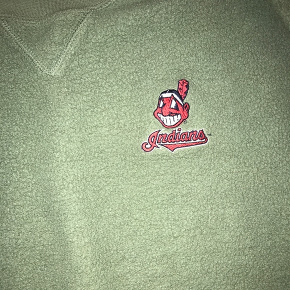Vintage Cleveland Indians Green Cotton Pullover - Picture 6 of 8